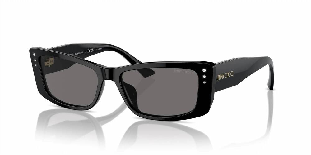NEW JIMMY CHOO women's pillow crystal details sunglasses in black/ grey acetate
